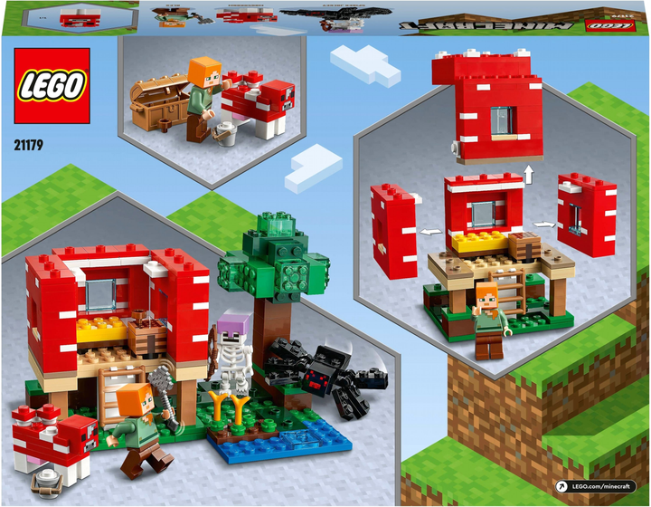 Zestaw klocków LEGO Minecraft Dom z grzybami 392 elementy 6 szt (21179) - obraz 2