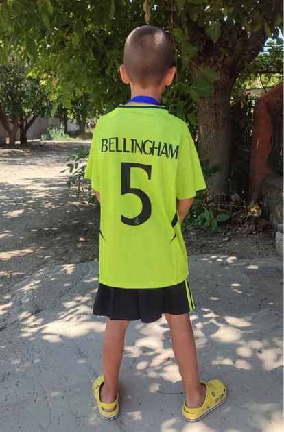 Форма футбольна дитяча Bellingham(Белінгхем) 5 REAL MADRID 2025, 28 розмір, 14 років, 150-155 см, салатовий - зображення 9