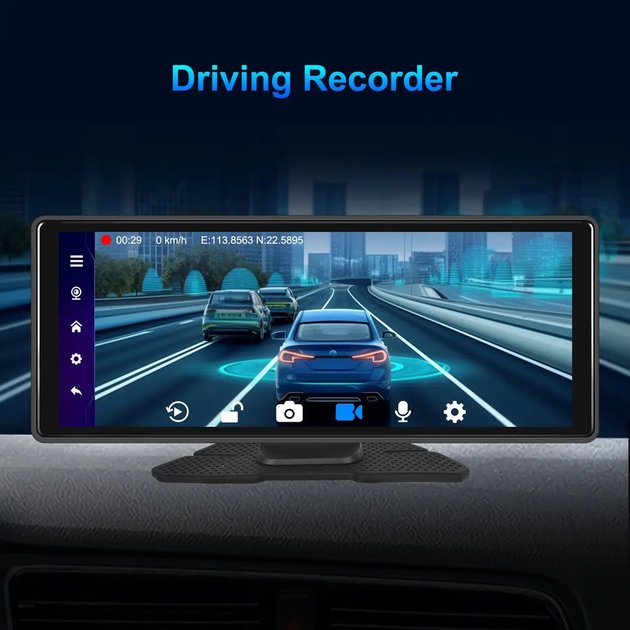 Відеореєстратор на торпеду 10.26" 4K Full HD сенсор 4G Sім GPS Android Wi-Fi Carplay Android Auto Hands-Free FM-трансмітер 2 камери KST99 - Фото 5 Відеореєстратор на торпеду 10.26" 4K Full HD сенсор 4G Sім GPS Android Wi-Fi Carplay Android Auto Hands-Free FM-трансмітер 2 камери KST99 - изображение 5