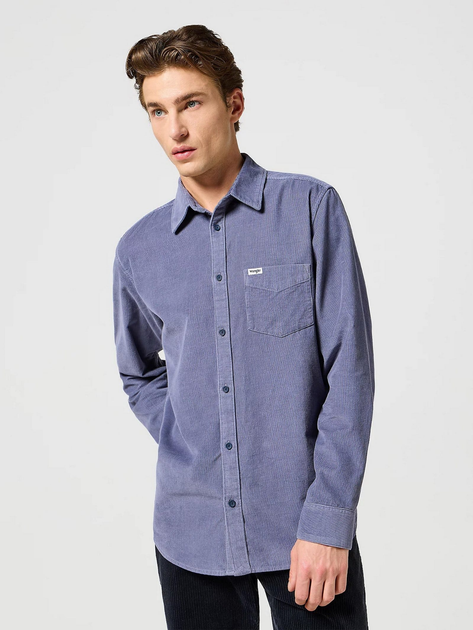 Рубашка вельветовая мужская Wrangler 112357218 M Голубая (5401139124738 ...