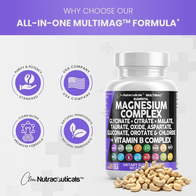 Премиальная добавка комплекс магния Clean Nutraceuticals Magnesium