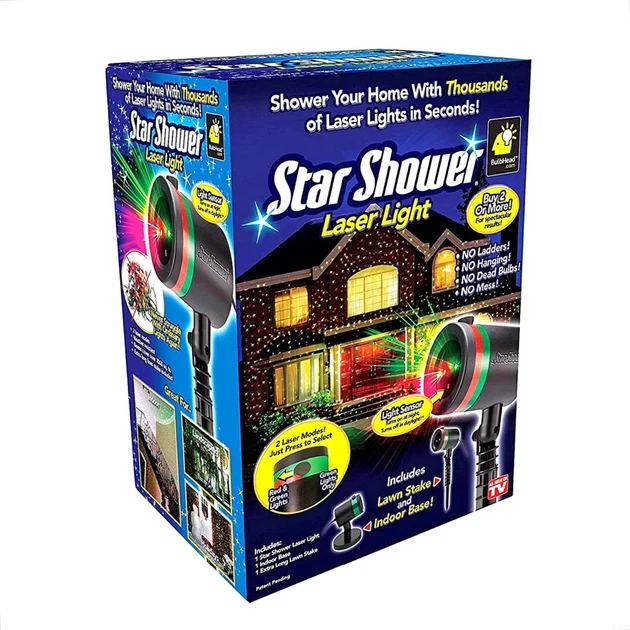 Лазерный проектор - гирлянда на дом STAR SHOWER Laser Light праздничное освещение движущиеся точки - изображение 8