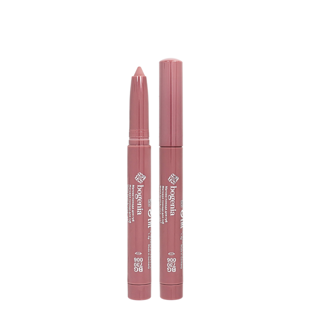 Помада-олівець для губ водостійка Bogenia Velvet Waterproof Matte, 006 Stellar Сіро-рожева - зображення 2