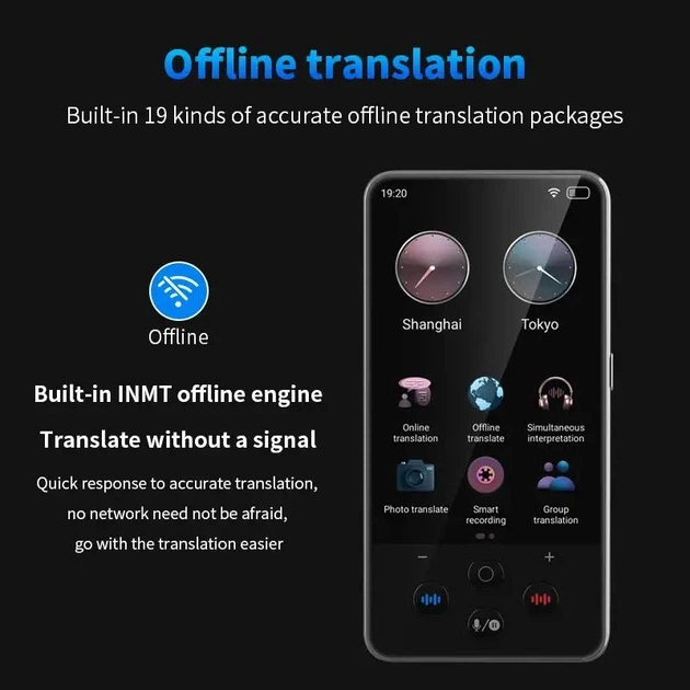 Умный электронный переводчик Translator S85 Pro ChatGPT, Голосовой, нейронный перевод 138 языков + 19 оффлайн языков - изображение 3