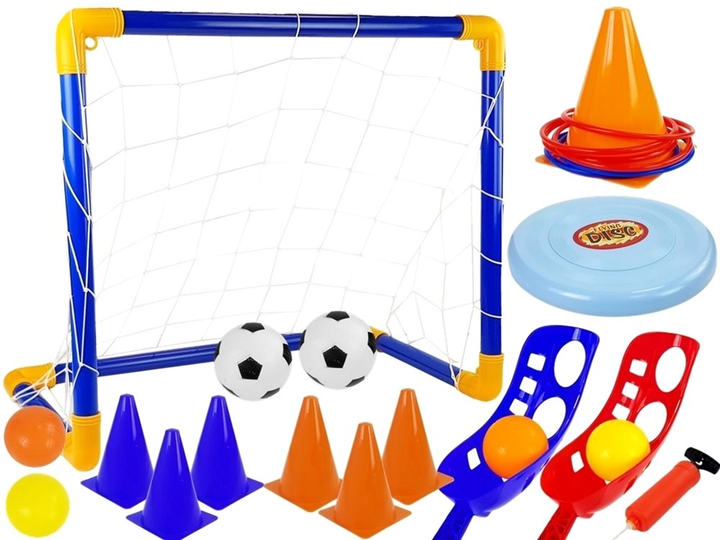 Zestaw gier sportowych LEAN Toys 4 w 1 Zręcznościowe Piłka Nożna Bramka Frisbee (5904204752206) - obraz 3
