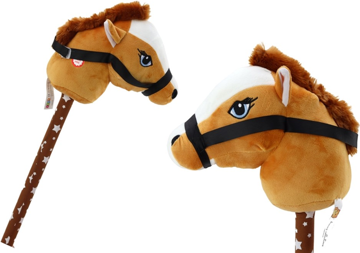 Конячка з паличкою Leantoys Hobby Horse Shorthair з музикою Коричнева (5905991009122) - зображення 1