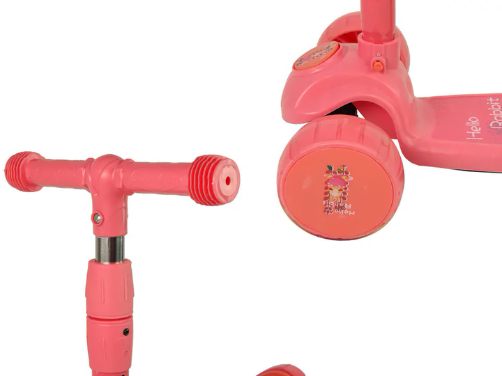 Hulajnoga dziecięca LEAN Toys Balansowa Trójkołowa Różowa (5904665995280) - obraz 5