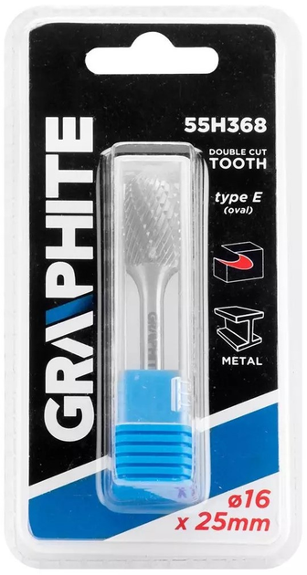 Фреза по металу Graphite HM 16 x 25 мм тип E 55H368 (5902062509123) - зображення 3