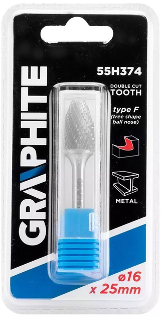 Фреза по металу Graphite HM 16 x 25 мм тип F 55H374 (5902062509185) - зображення 3