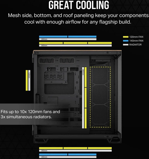Корпус Corsair 6500X Mid-Tower Black/Walnut Wood (CC-9011282-WW) - зображення 6