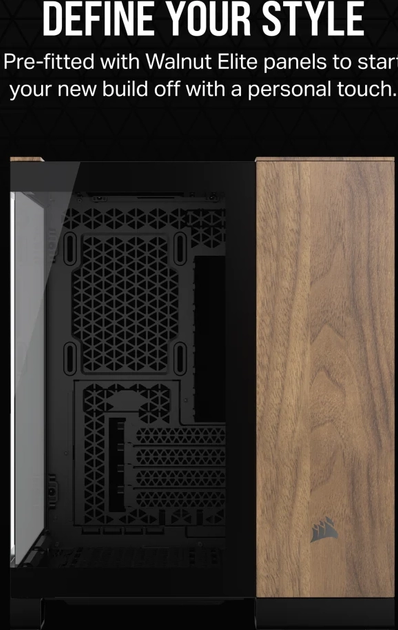 Obudowa Corsair 2500X Micro ATX Black/Walnut Wood (CC-9011286-WW) - obraz 10