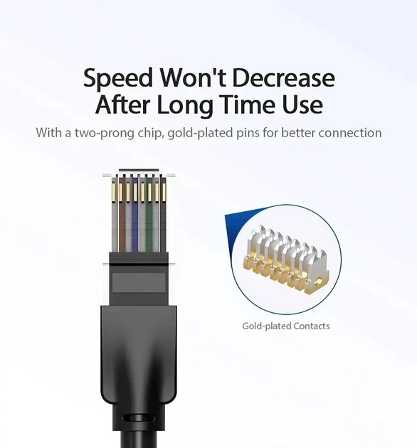 Патч-корд Vention CAT6 UTP Ethernet, 3 м Black, rj-45 - rj-45, 8 жил (IBEBI) - зображення 4