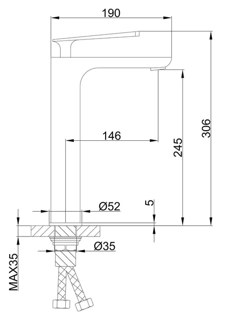Смеситель высокий для умывальника Frap F1052-55 хром - Фото 5 Смеситель высокий для умывальника Frap F1052-55 хром - изображение 5