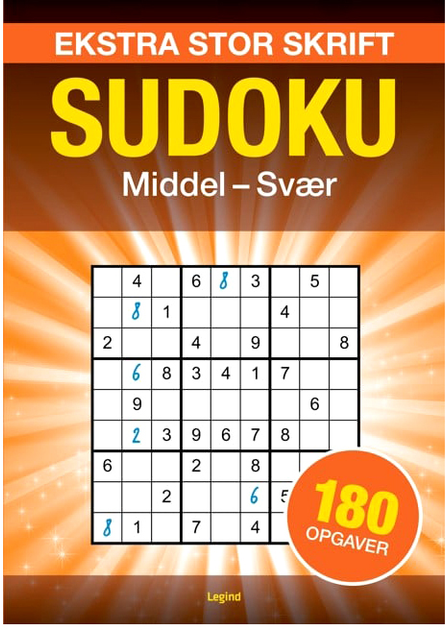 Головоломка Legind Big Sudoko з дуже великим шрифтом 180 завдань (9788775372683) - зображення 2