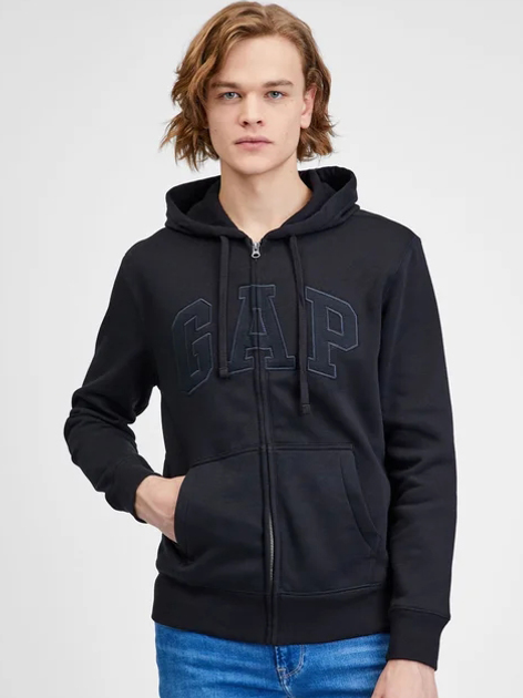 Толстовка на блискавці чоловіча GAP 499917-06 XL Чорна (1200046477678) - зображення 1