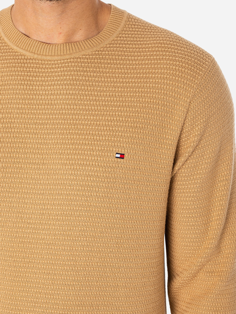 Sweter męski bawełniany Tommy Hilfiger Regular Fit MW0MW31576 M Beżowy (8720644215029) - obraz 4