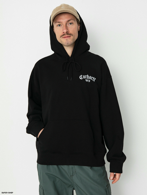 Bluza męska z kapturem oversize Carhartt WIP Hooded Onyx Script Sweat "Black" I032865-0D2XX S Czarna (4064958855903) - obraz 1