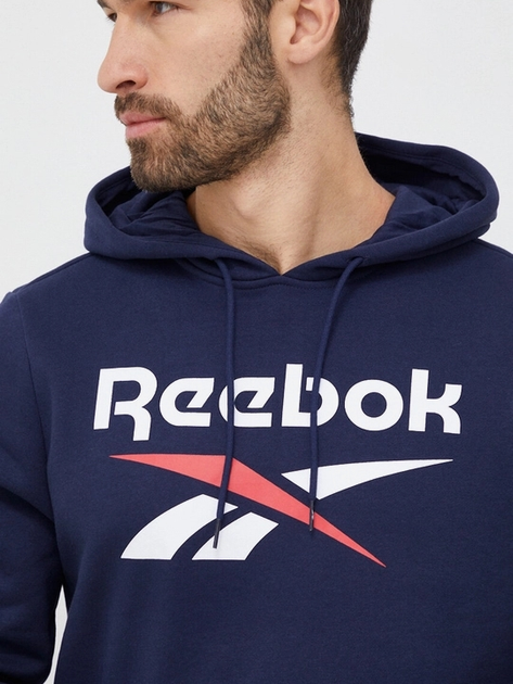 Bluza męska z kapturem Reebok Identity Big 100050291 M Granatowa (4066751080711) - obraz 4