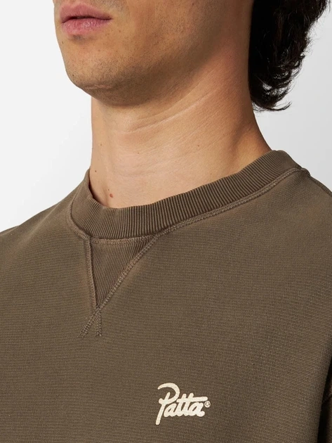 Bluza bez kaptura męska Patta Classic Washed 2050-315-0208-063 S Brązowa (8719523085112) - obraz 3