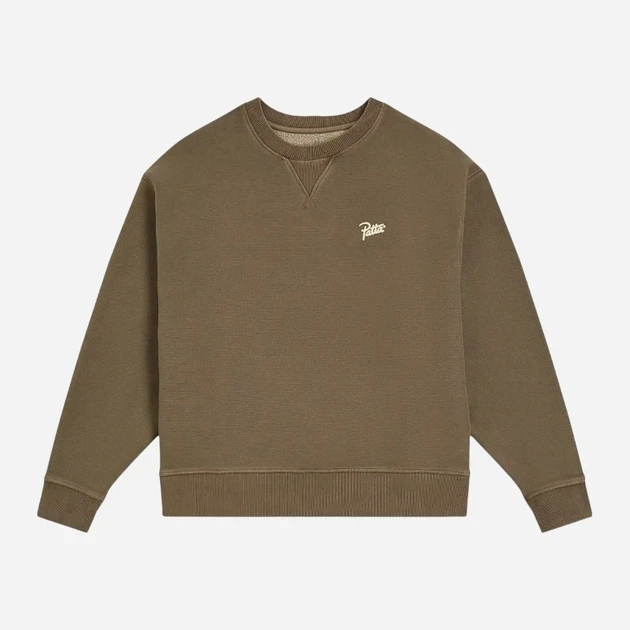 Bluza bez kaptura męska Patta Classic Washed 2050-315-0208-063 XL Brązowa (8719523085143) - obraz 4