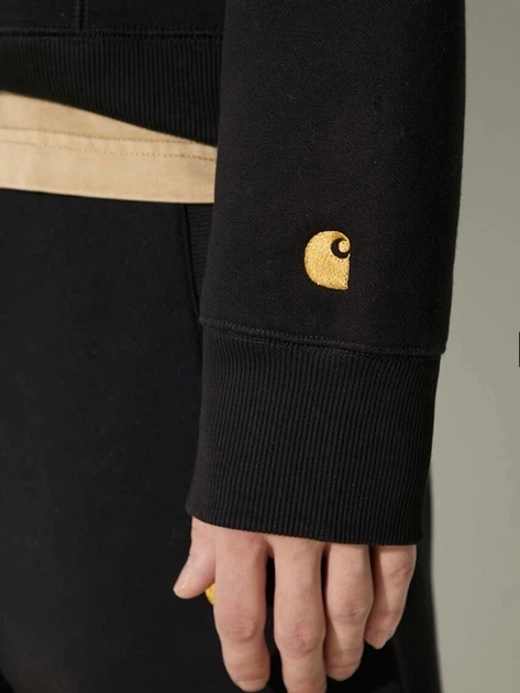 Bluza męska z kapturem kangurka Carhartt WIP Chase Sweat I033661-00FXX L Czarna (4064958858867) - obraz 4