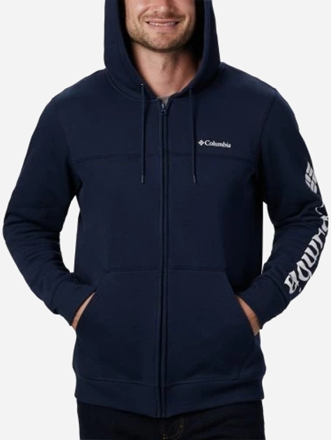 Толстовка на блискавці чоловіча Columbia Logo Fleece F-Collegiante M Темно-синя (193855435902) - зображення 1