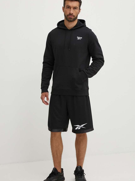 Худі утеплене чоловіче Reebok Identity Small Logo Fleece Hoodie 100202869 M Чорне (1200143505601) - зображення 3