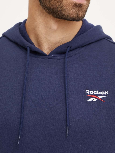 Bluza z kapturem męska ocieplana Reebok Identity Small Logo Fleece Hoodie 100202877 L Granatowa (1200143505977) - obraz 5