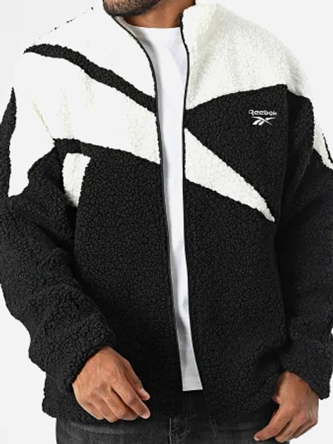 Толстовка Шерпа на блискавці чоловіча Reebok Cl F Vector Hi Pile Fleece 100206109 2XS Чорна (1200143860953) - зображення 5