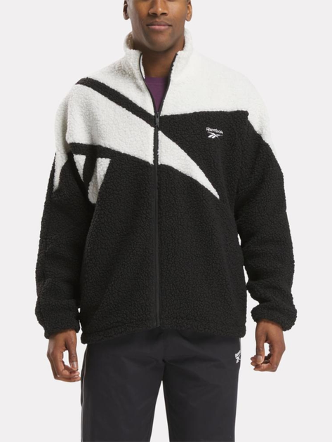 Толстовка на флісі на блискавці чоловіча Reebok Cl F Vector Hi Pile Fleece 100206109 2XL Чорна (1200143861011) - зображення 1