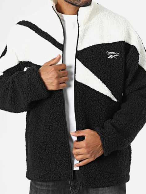 Толстовка Шерпа на блискавці чоловіча Reebok Cl F Vector Hi Pile Fleece 100206109 2XL Чорна (1200143861011) - зображення 4