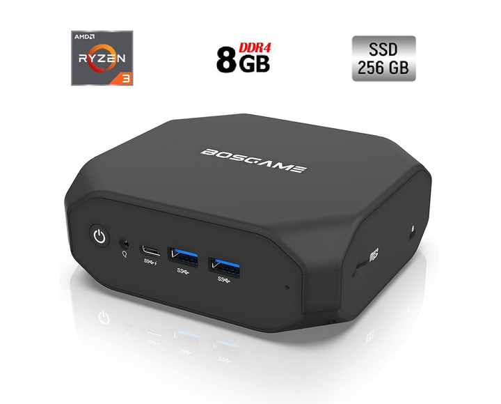Неттоп Bosgame Mini Box U32 USFF / AMD Ryzen 3 3200U (2 (4) ядер по 2.6 - 3.5 GHz) / 8 GB DDR4 / 256 GB SSD / AMD Radeon RX Vega 3 / USB 3.1 / Wi-Fi / Bluetooth / Блок питания в комплекте б/у - Фото 1 Неттоп Bosgame Mini Box U32 USFF / AMD Ryzen 3 3200U (2 (4) ядер по 2.6 - 3.5 GHz) / 8 GB DDR4 / 256 GB SSD / AMD Radeon RX Vega 3 / USB 3.1 / Wi-Fi / Bluetooth / Блок питания в комплекте б/у - изображение 1
