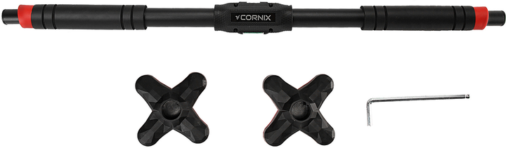 Турнік розсувний Cornix Pro+ 90-130 см Black/Red (XR-0287) - зображення 3