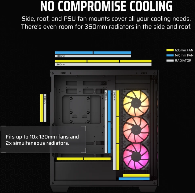 Корпус Corsair 3500X ARGB Mid-Tower Black (CC-9011278-WW) - зображення 7