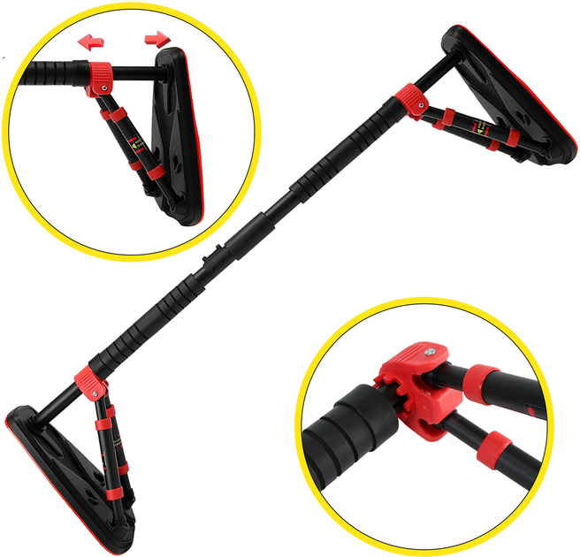 Турнік розсувний Cornix Elite+ 100-140 см Black/Red (XR-0295) - зображення 10