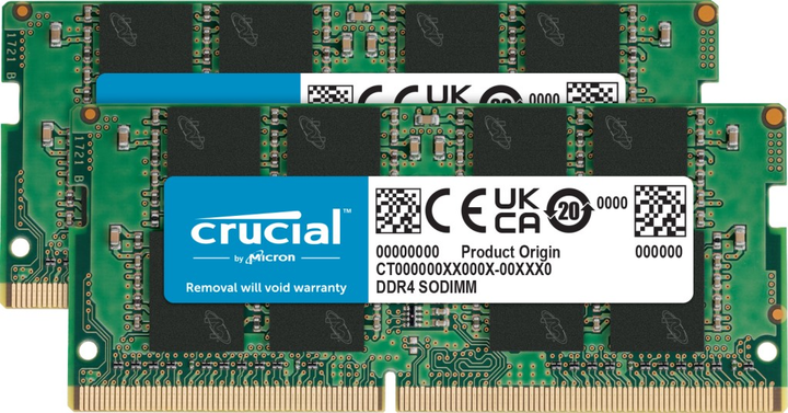 Оперативна пам'ять Crucial SO-DIMM DDR4-2666 8192MB PC4-21300 (Kit of 2x4096) (CT2K4G4SFS8266) - зображення 1