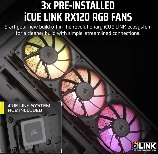 Obudowa Corsair 3500X iCUE LINK RGB Mid-Tower Black (CC-9011280-WW) - obraz 9