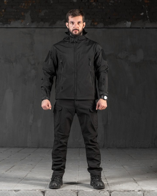 Тактический костюм софтшел softshell esdy черный XXXL - изображение 1