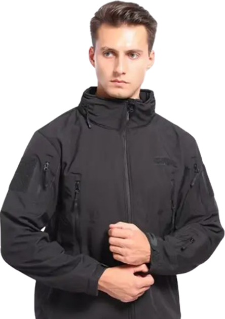 Куртка водонепроницаемая SOFTSHELL с флисом Solve Black KT6000801 размер XL - изображение 2