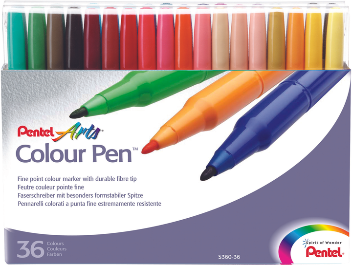 Zestaw flamastrów Pentel Colour Pen 36 szt (0072512101377) - obraz 1