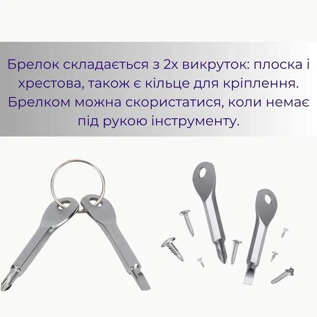Многофункциональная мини отвертка Supretto Серебристая 2 шт (8982-0001) - изображение 3