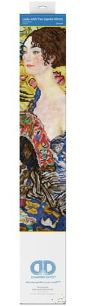 Zestaw do haftu diamentowego Dante Dama z wachlarzem Klimt 75 x 75 cm (4895225921584) - obraz 1