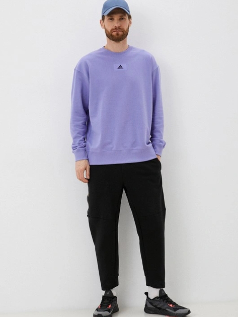 Bluza bez kaptura męska Adidas M Fv Swt HE4347 L Jasnofioletowa (4065424092037) - obraz 3