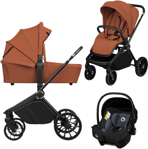 Универсальная коляска 3 в 1 Lionelo Mika Plus Brown Rust (LO-MIKA PLUS 3IN1 BROWN RUST) - изображение 1