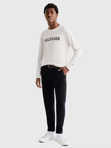 Sweter męski bawełniany Tommy Hilfiger Regular Fit MW0MW31584 2XL Biały (8720644183854) - obraz 3