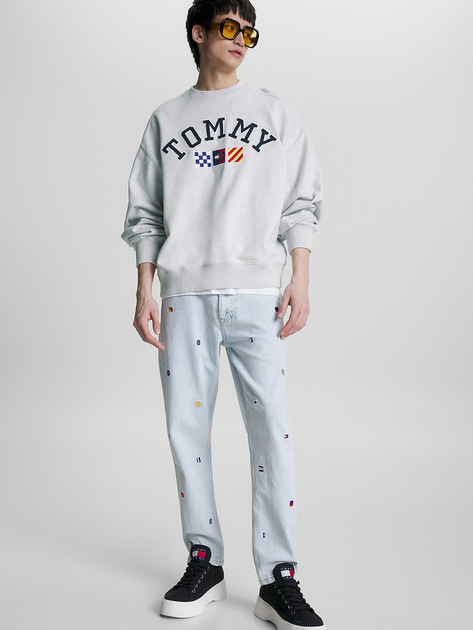 Bluza bez kaptura męska Tommy Jeans DM0DM16816-PJ4 L Szara (8720644537688) - obraz 3