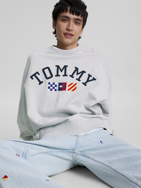 Bluza bez kaptura męska Tommy Jeans DM0DM16816-PJ4 L Szara (8720644537688) - obraz 5