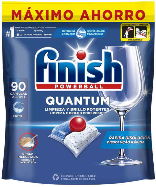 Tabletki do zmywarki Finish Powerball Quantum 90 szt (8410104915193) - obraz 1