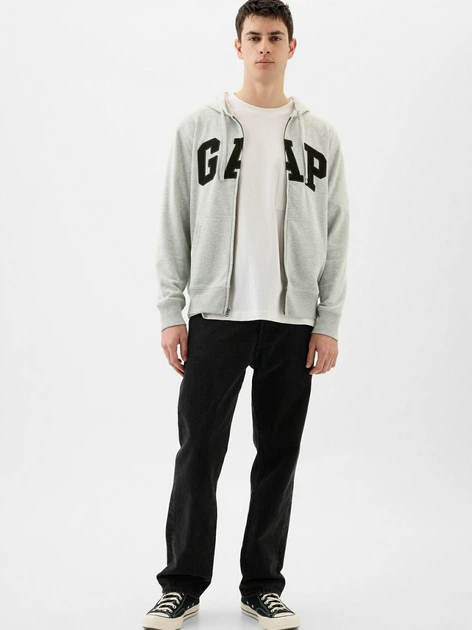 Bluza męska rozpinana streetwear polarowa GAP 868454-02 2XL Szara (1200132977747) - obraz 3