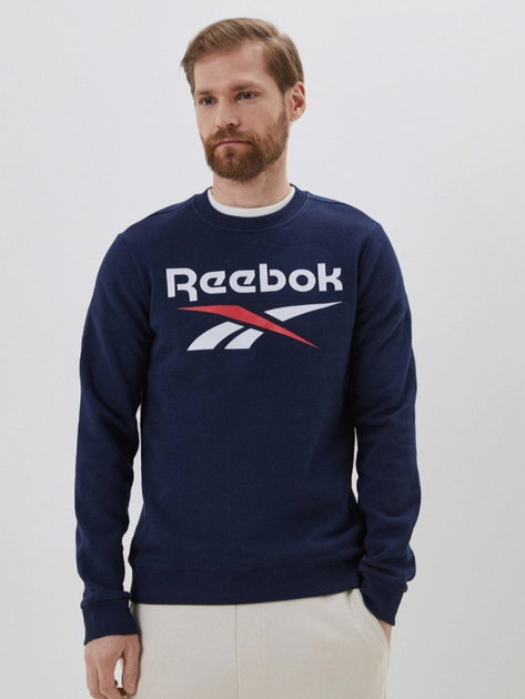 Bluza bez kaptura męska Reebok Identity Big 100050277 S Granatowa (4066751210279) - obraz 1